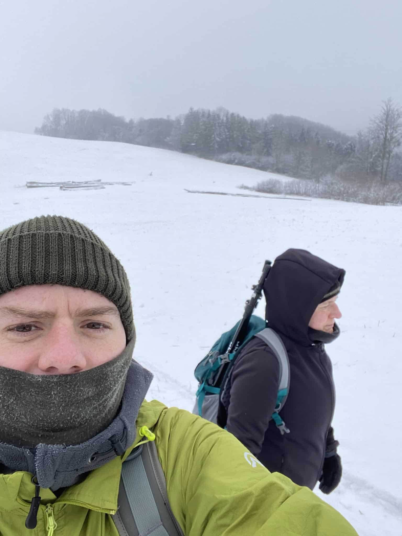 Typické zimní selfíčko. Nos rudý, bufík vytažený až pod nos, ale nálada skvělá!