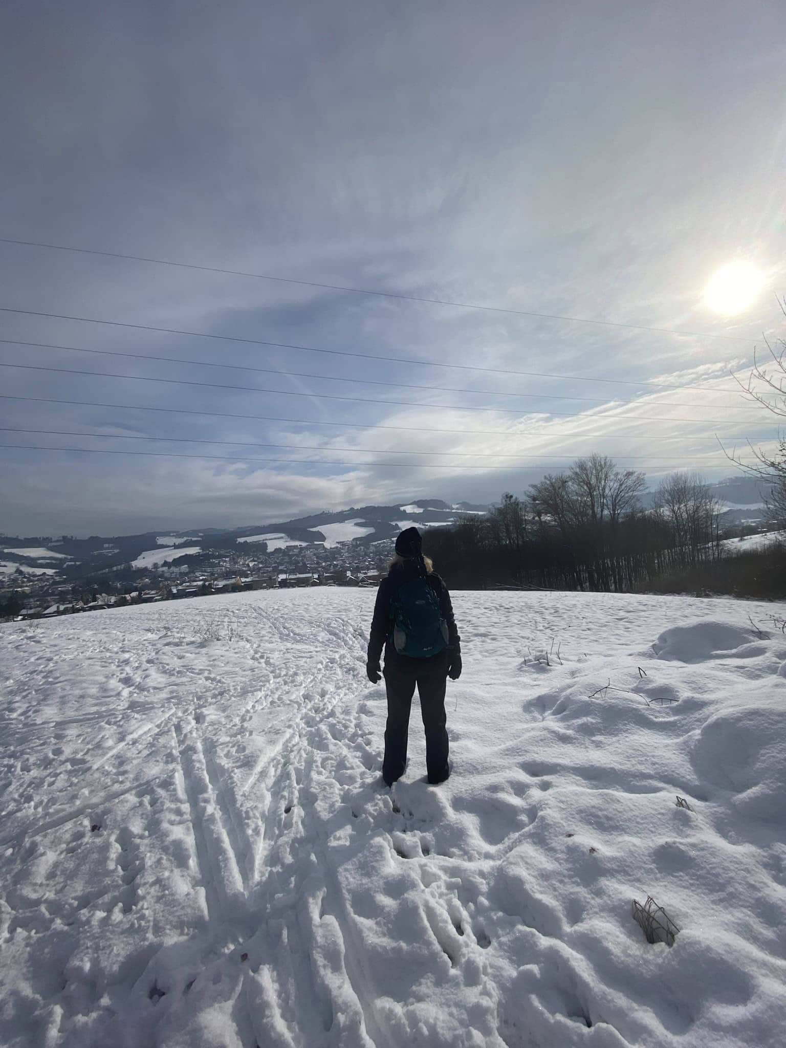 Pohled do údolí z prvních výškových metrů